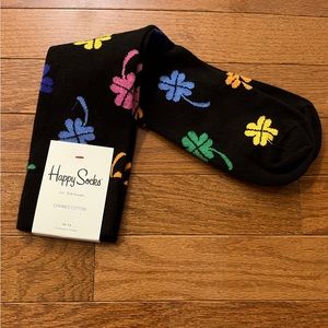 Happy Socks - NWT -  Four-Leaf Clover Print Crew Socks
